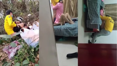 现在送个外卖没想到还有艳遇？打野战要么家里干这哥们运气真好